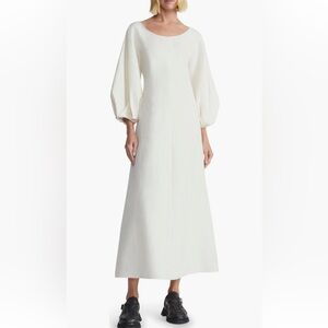 Lafayette 148 New York Cream Long Sleeve Dress